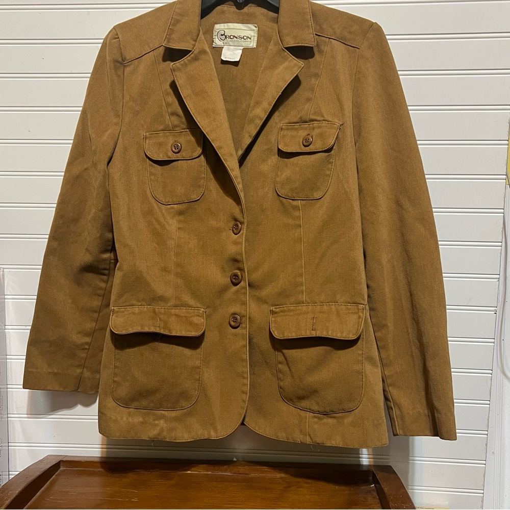 Vintage Bronson of California Brown Structured Blazer Size 7/8
